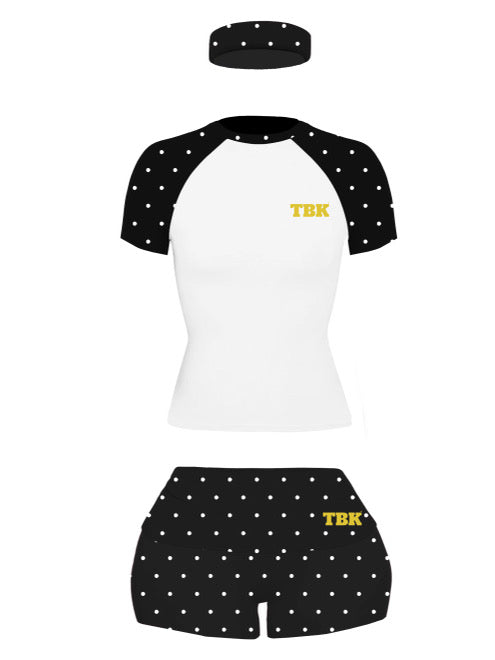 Polka Dot Black Shorts Set