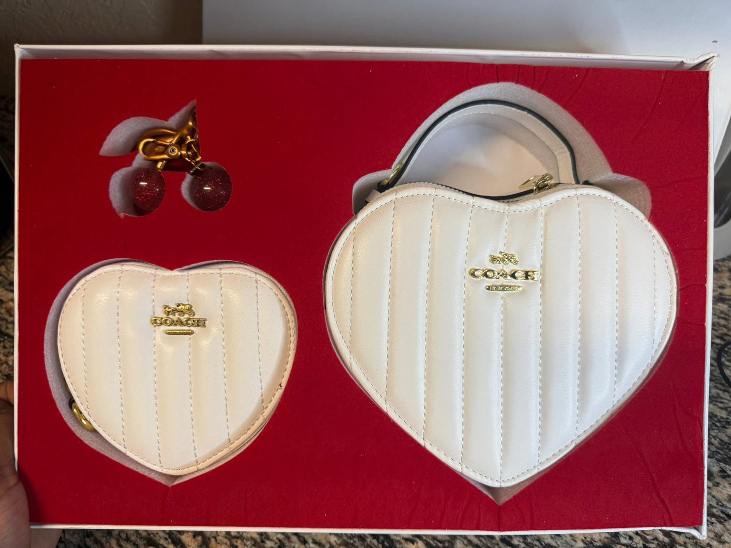 White Coach Heart Bag
