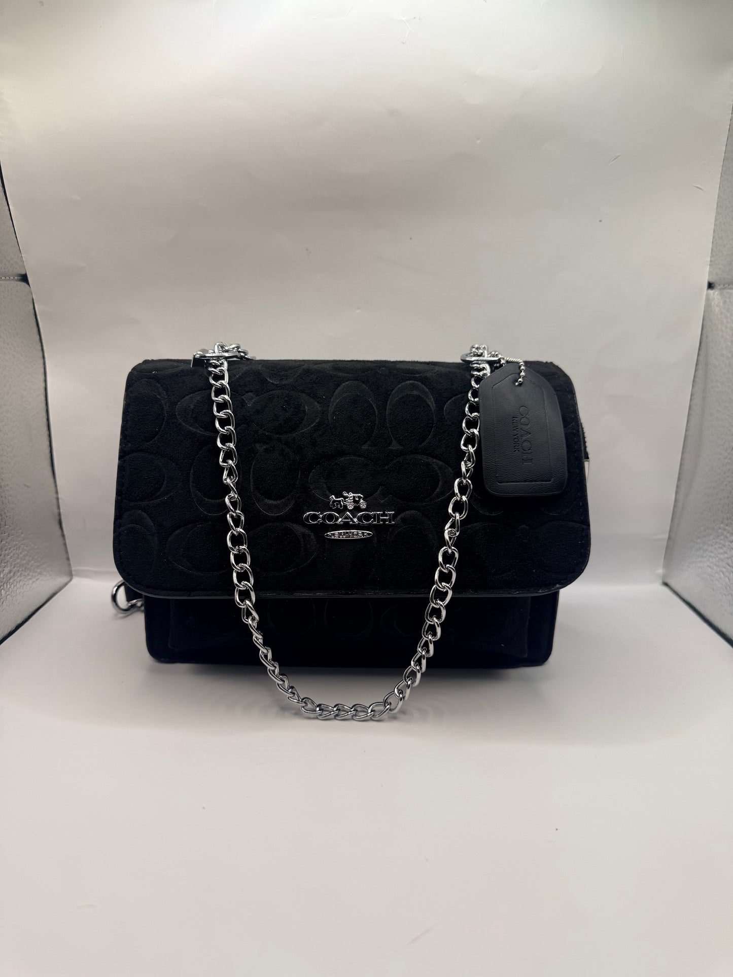 Black Coach Suede Crossbody