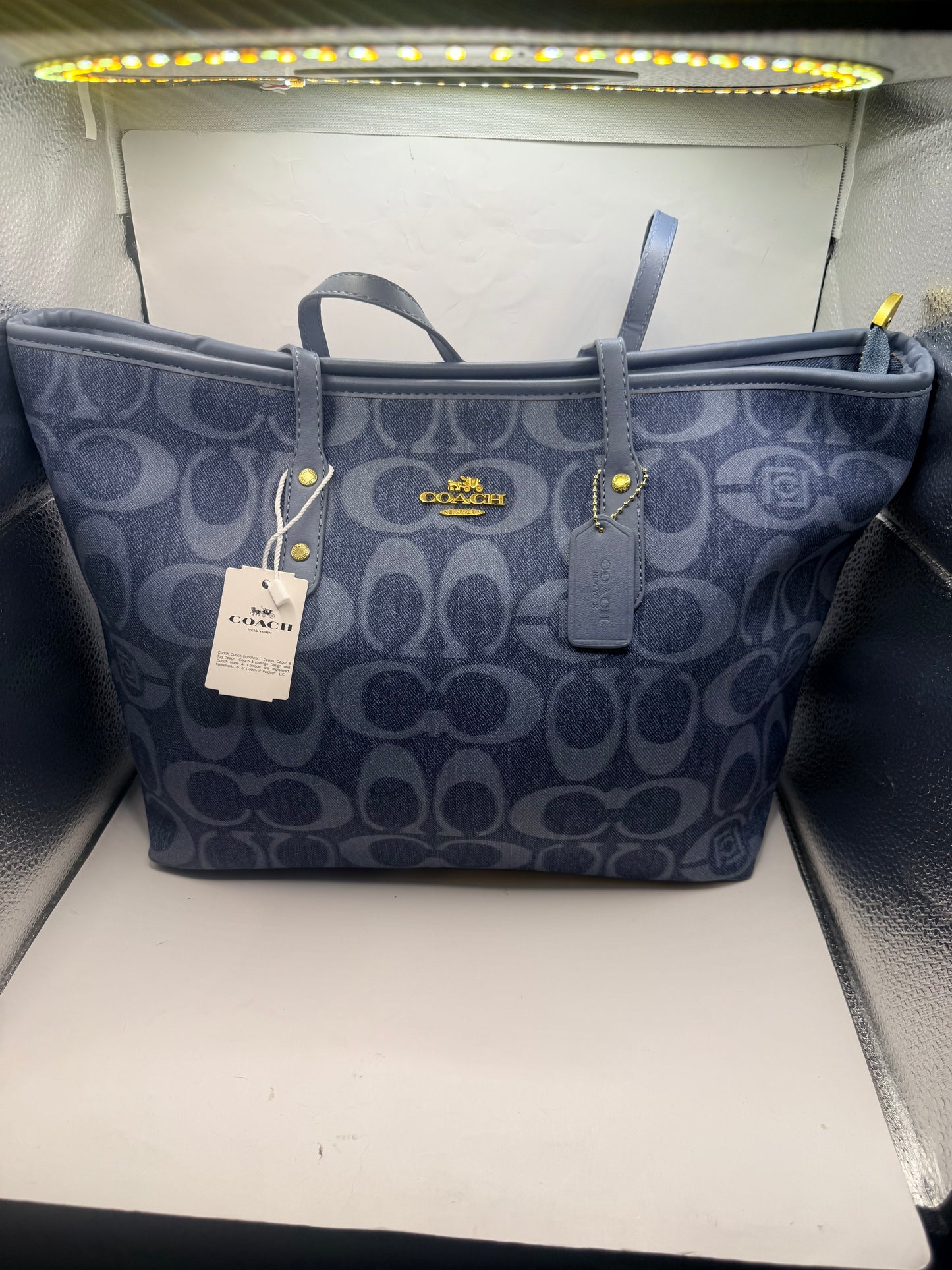 Dark Blue Denim Tote Bag