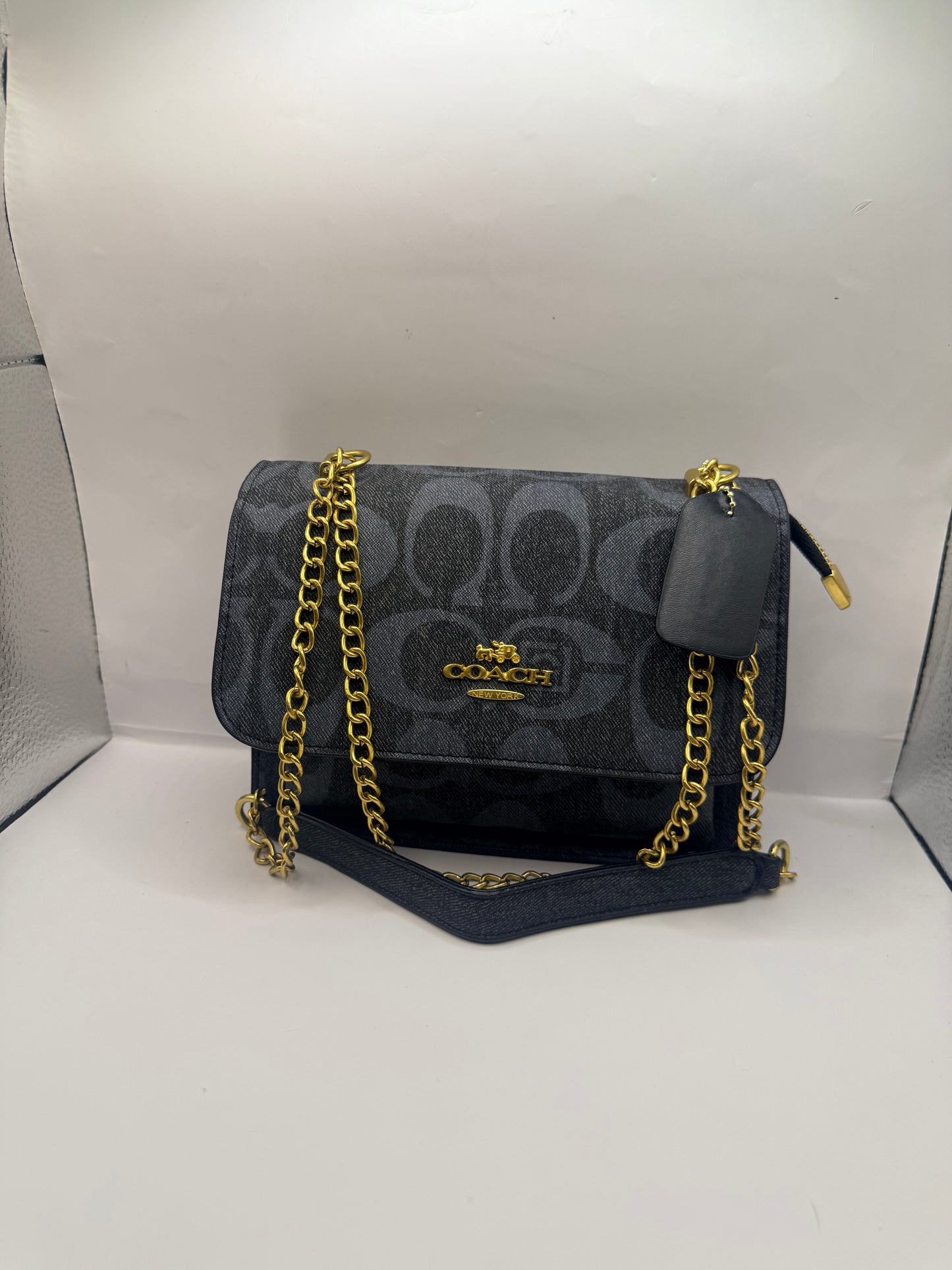 Blue & Black denim Coach Handbag