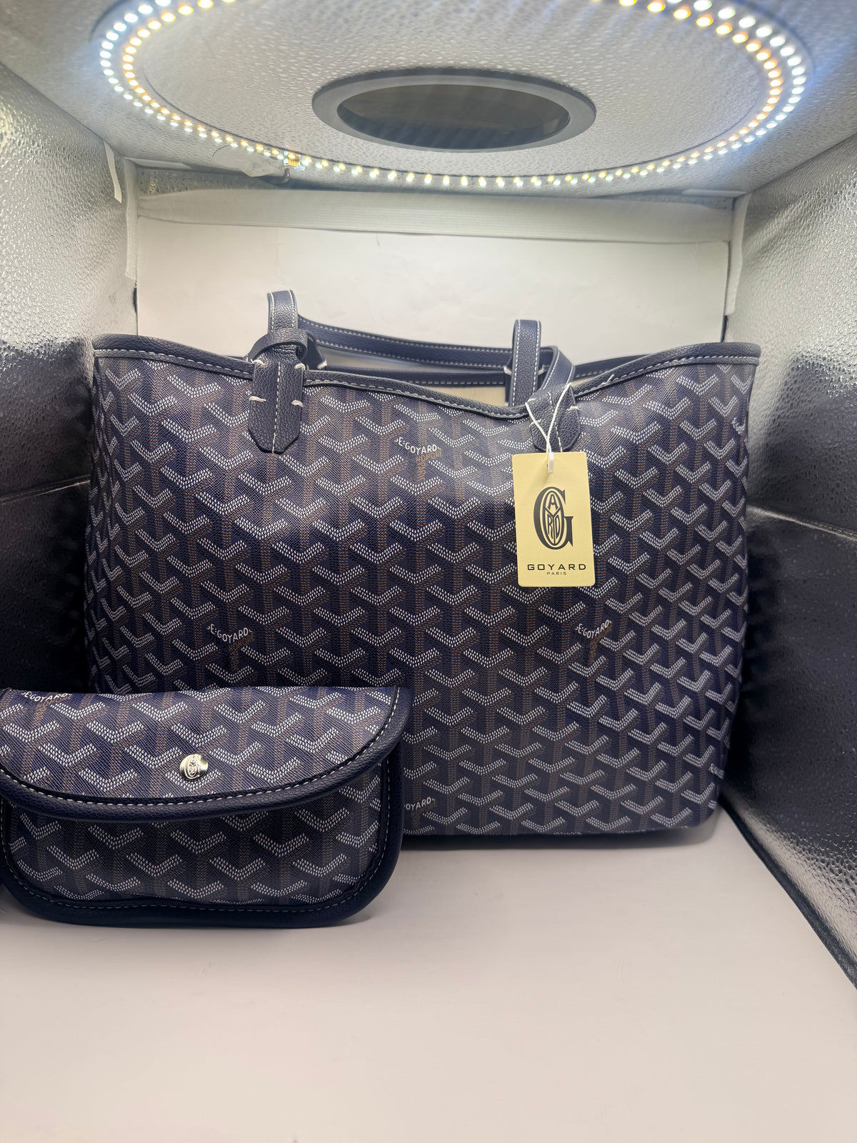 Navy Blue Goyard Handbag