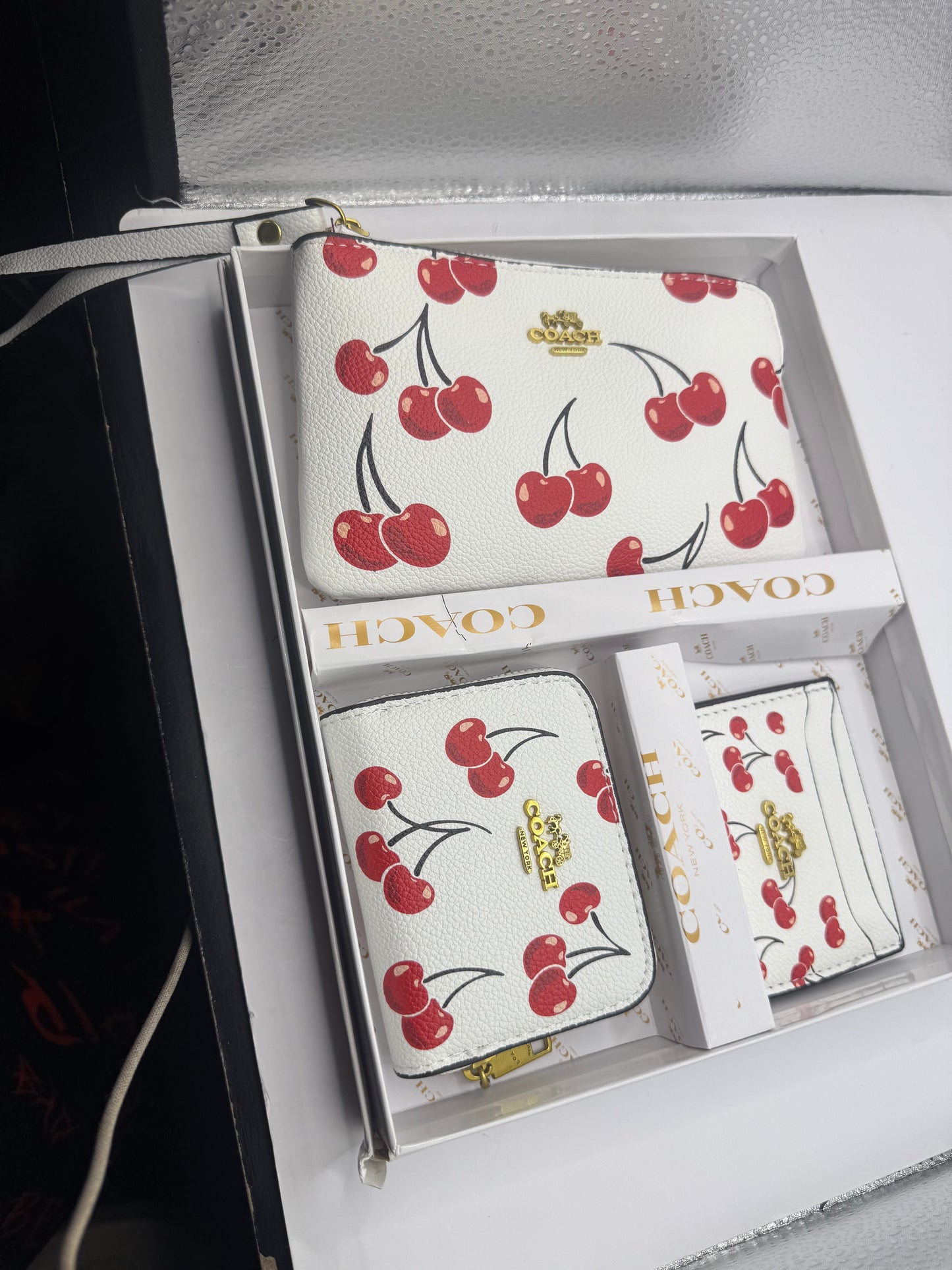 Coach 3 piece Wristlet Set