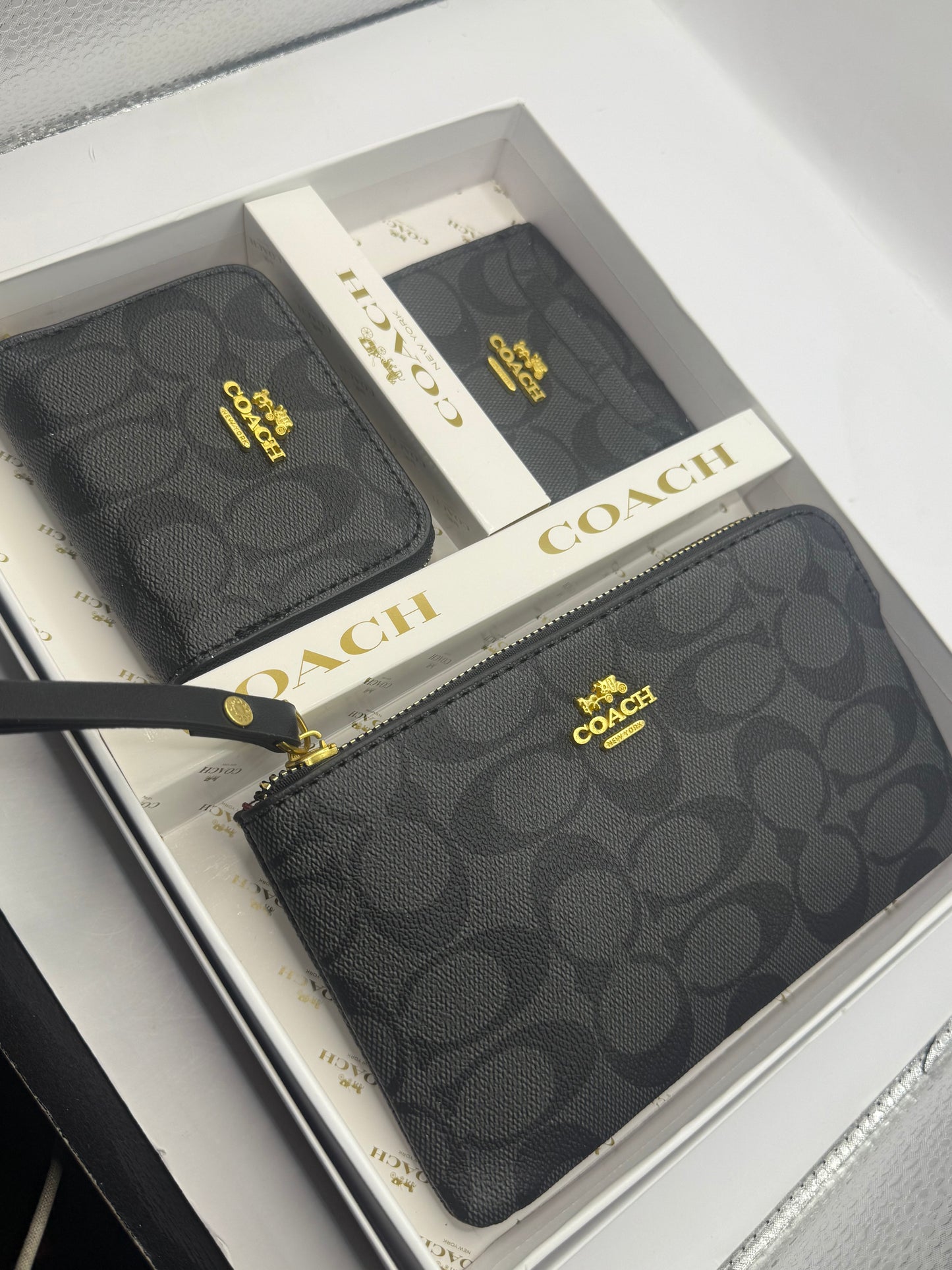 Coach 3 piece Wristlet Set