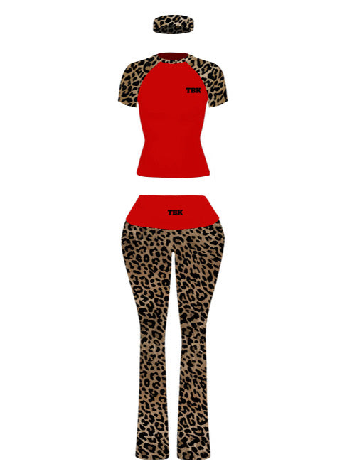 Red Cheetah Pants Set