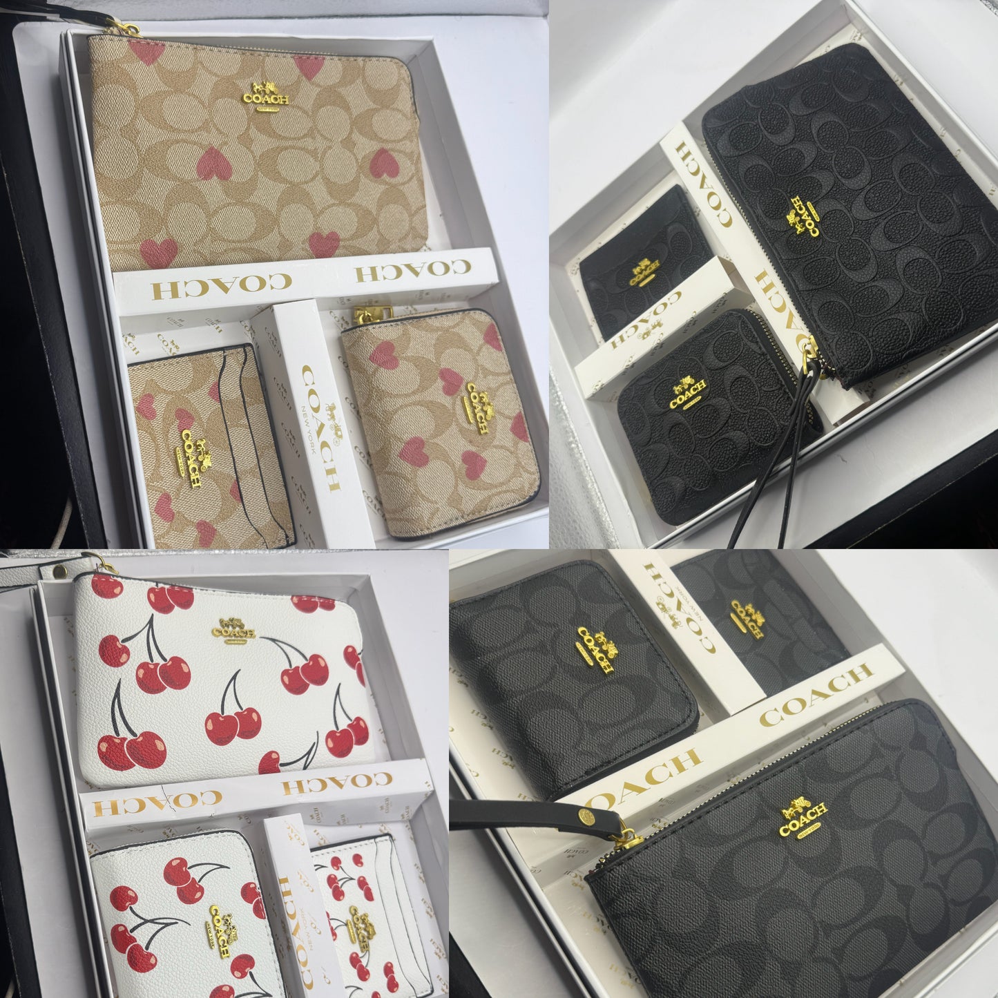 Coach 3 piece Wristlet Set