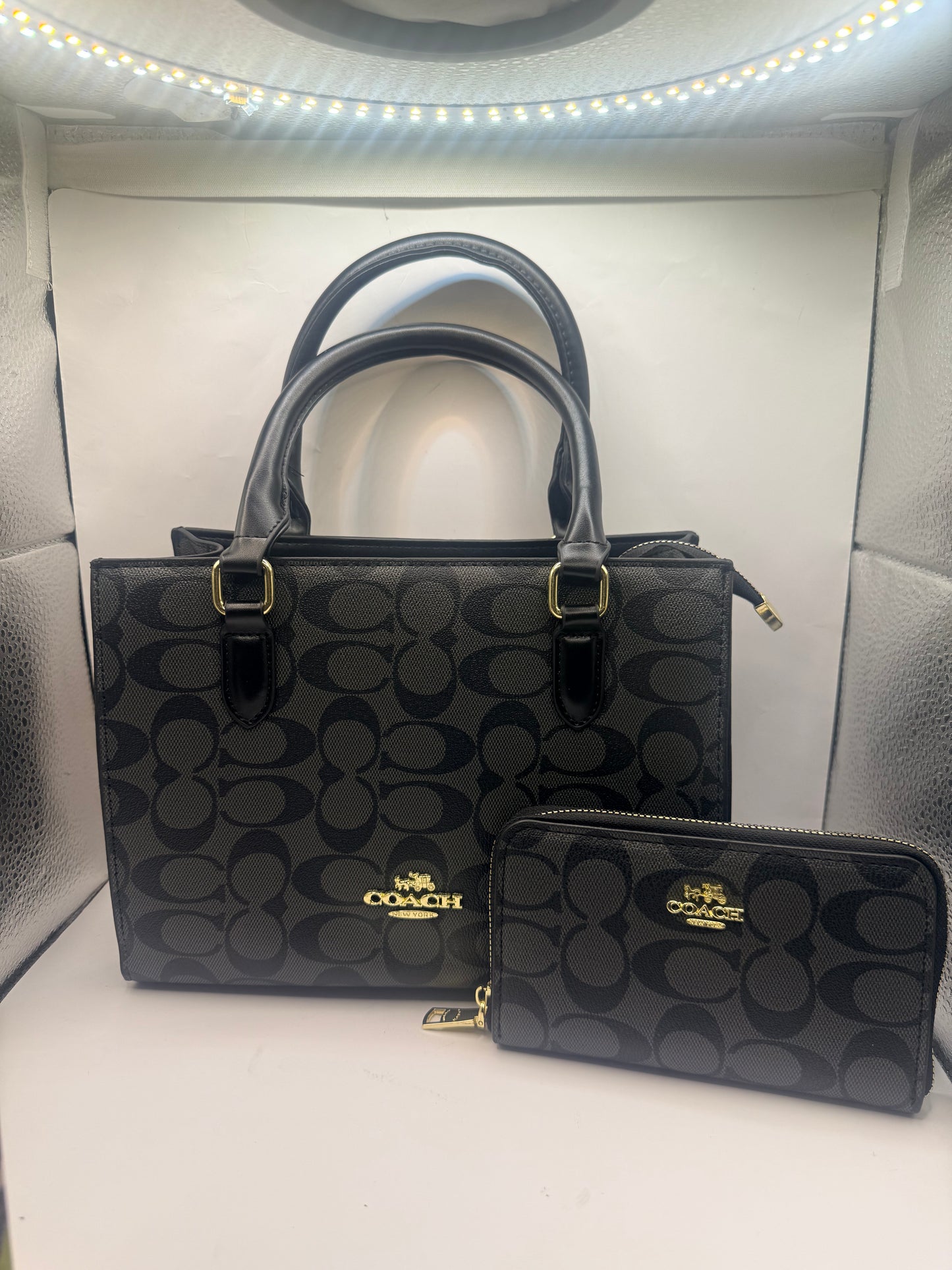 Black Coach Handbag w/ wallet