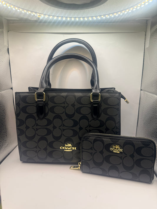 Black Coach Handbag w/ wallet