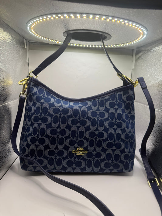 Denim Coach Shoulder Handbag