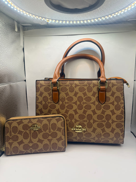 Brown Coach Handbag w/ wallet