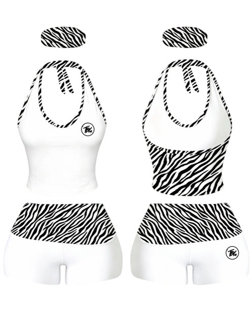 White Zebra 3-pc Halter Top Set