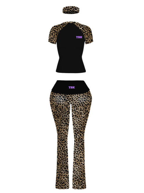 Black Cheetah Pants Set