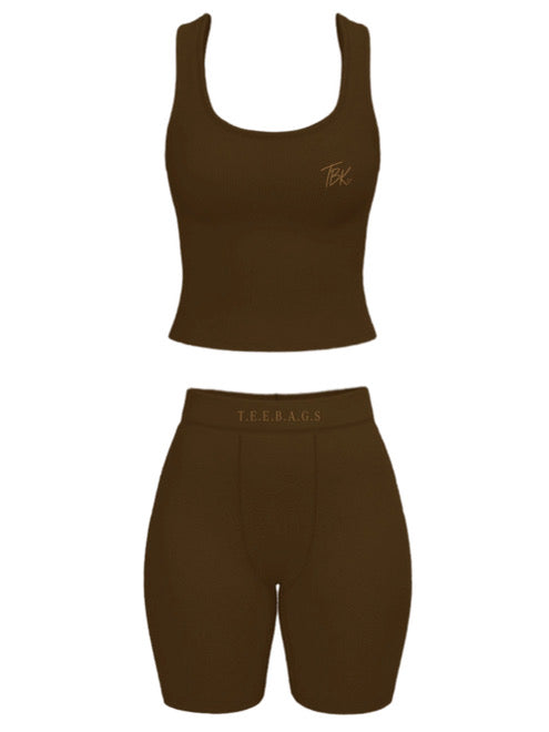 Brown 2 pc Tank Top Set