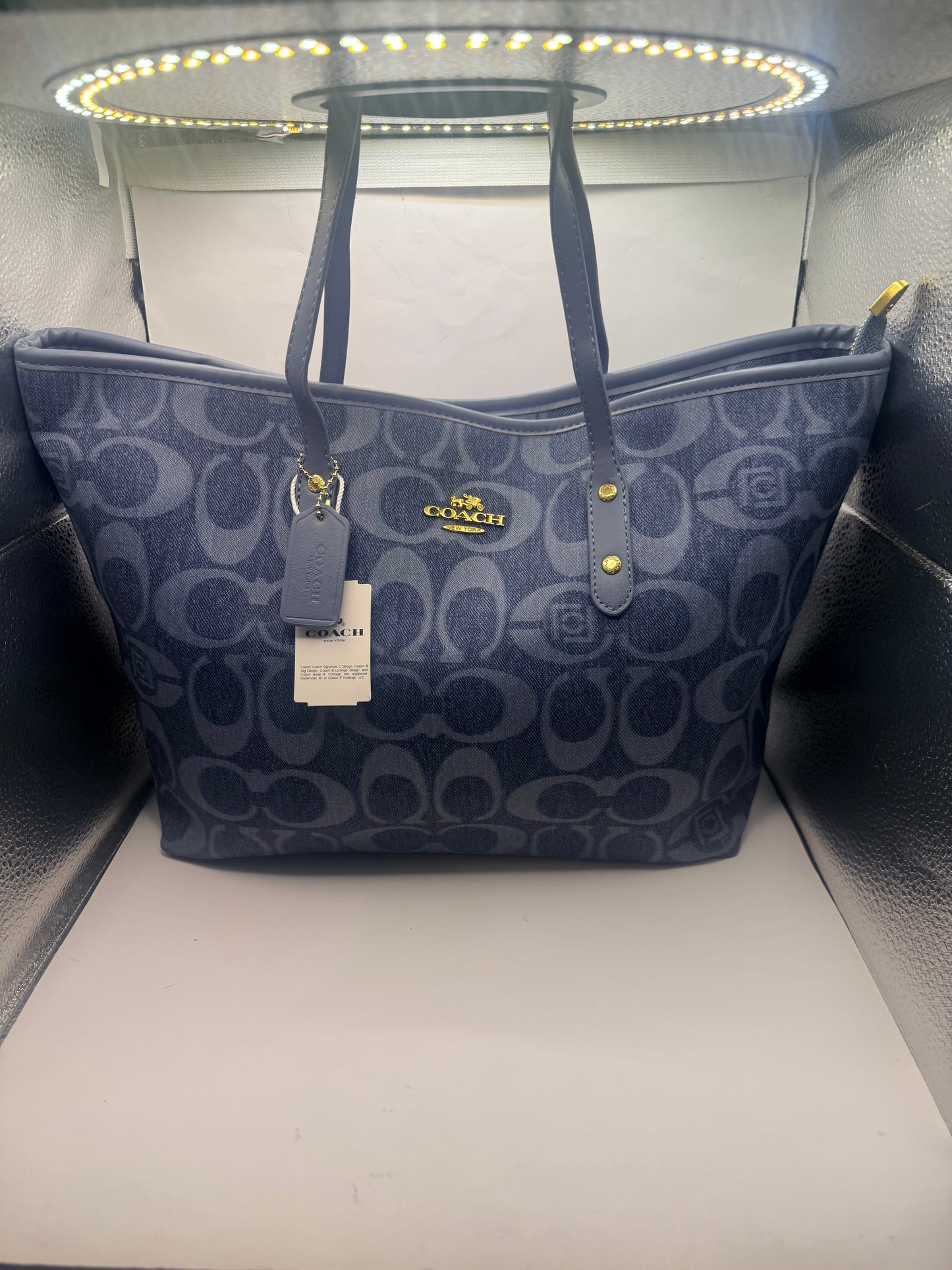 Dark Blue Denim Tote Bag