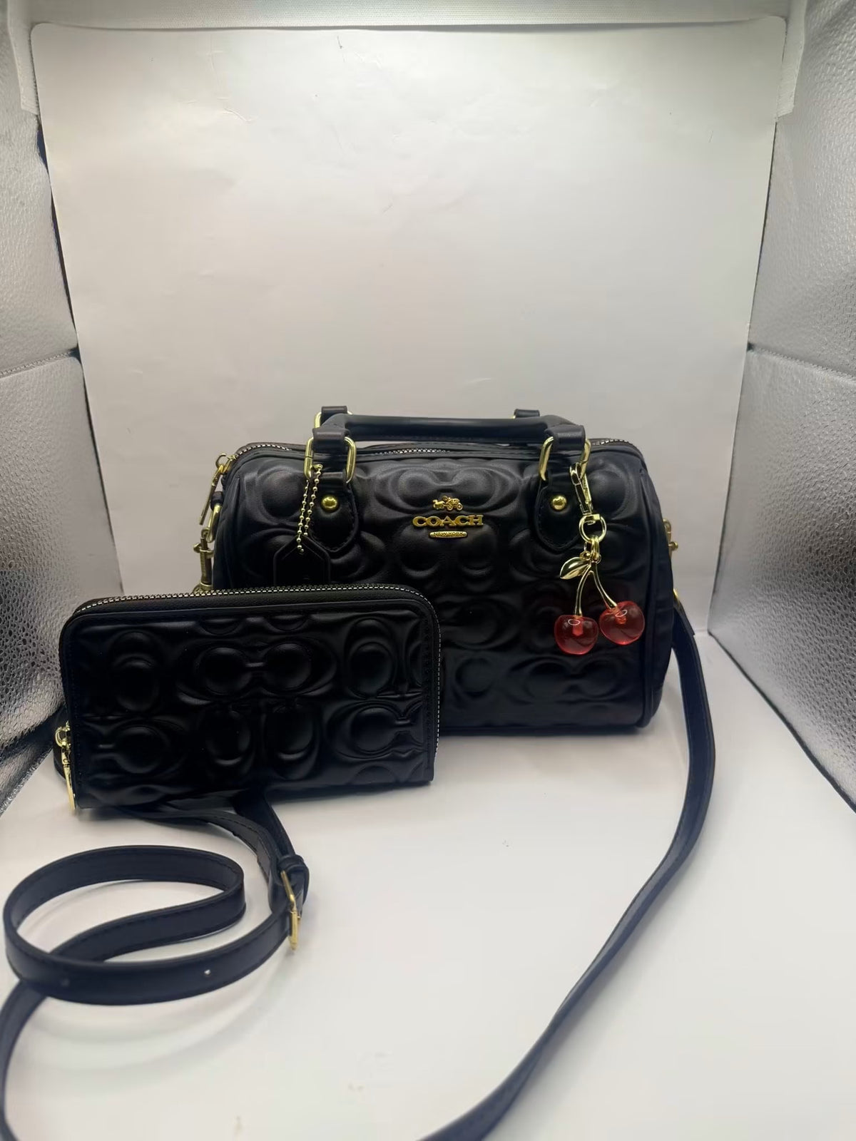 Black Coach Maggie Duffle Bag