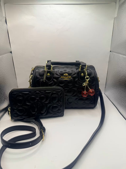 Black Coach Maggie Duffle Bag