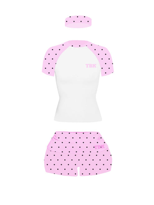 Pink Polka Dot Short Set