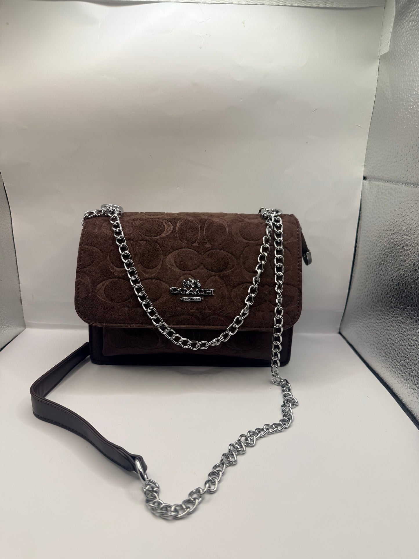 Brown Suede Coach Handbag