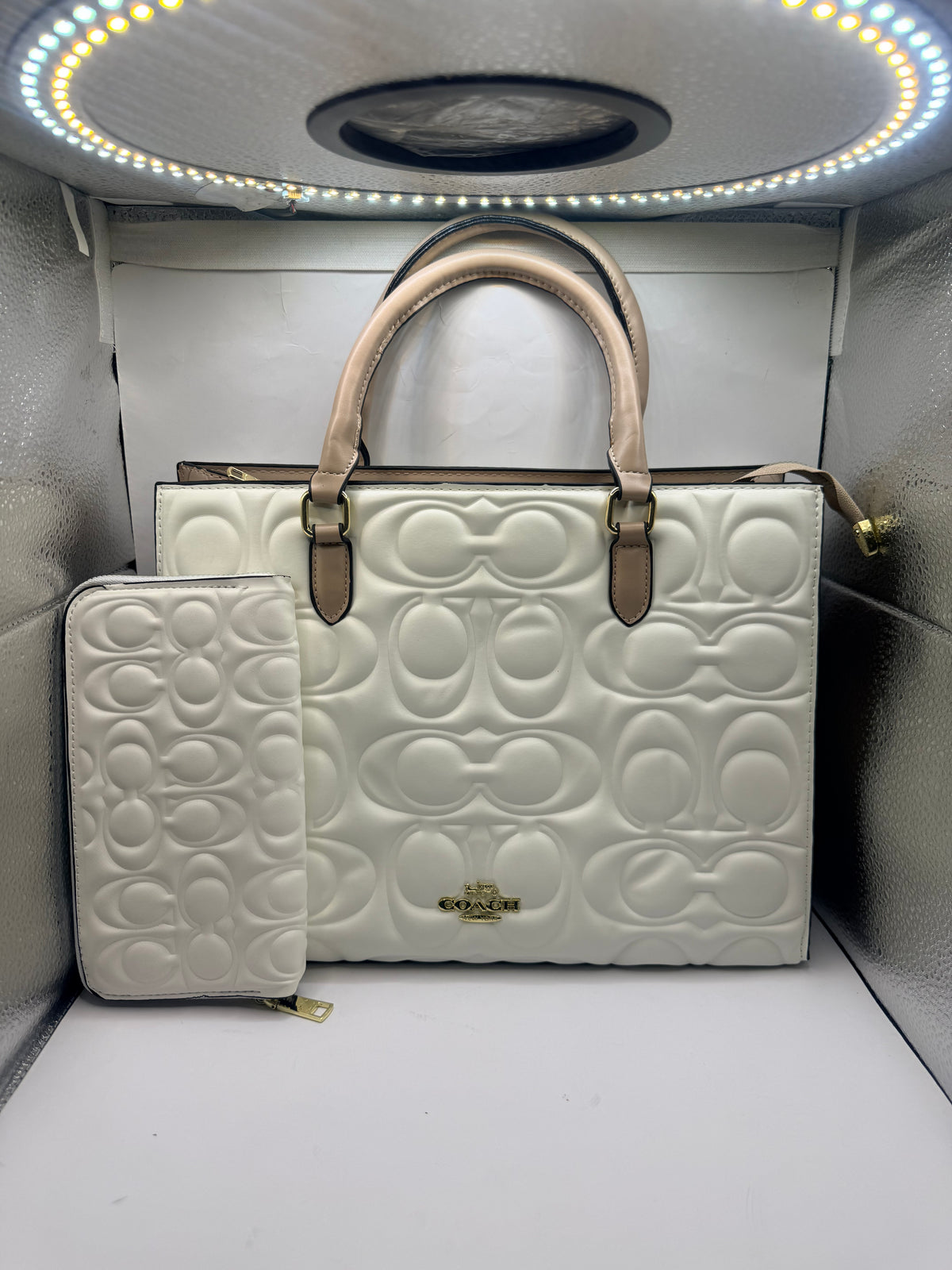 White Coach Large Maggie Tote Bag