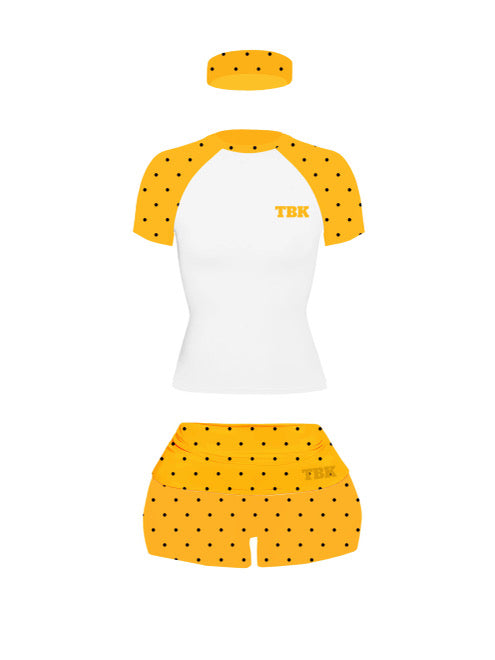 Orange Polka Dot Short Set