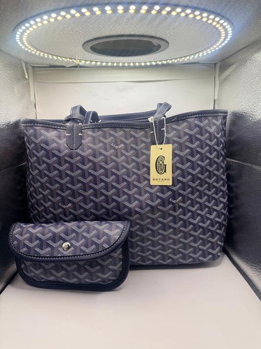 Navy Blue Goyard Handbag