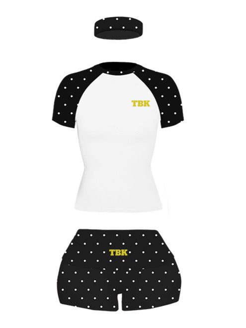 Black Polka dot shorts set