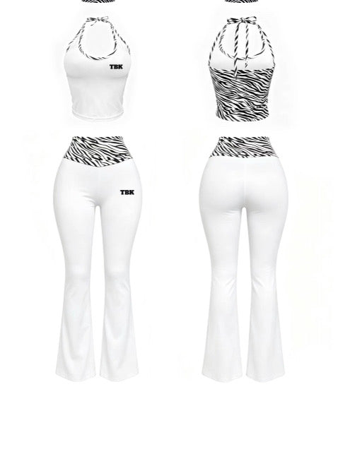 White zebra pants set