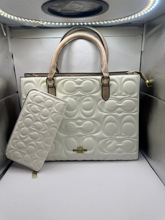 White Coach Large Maggie Tote Bag