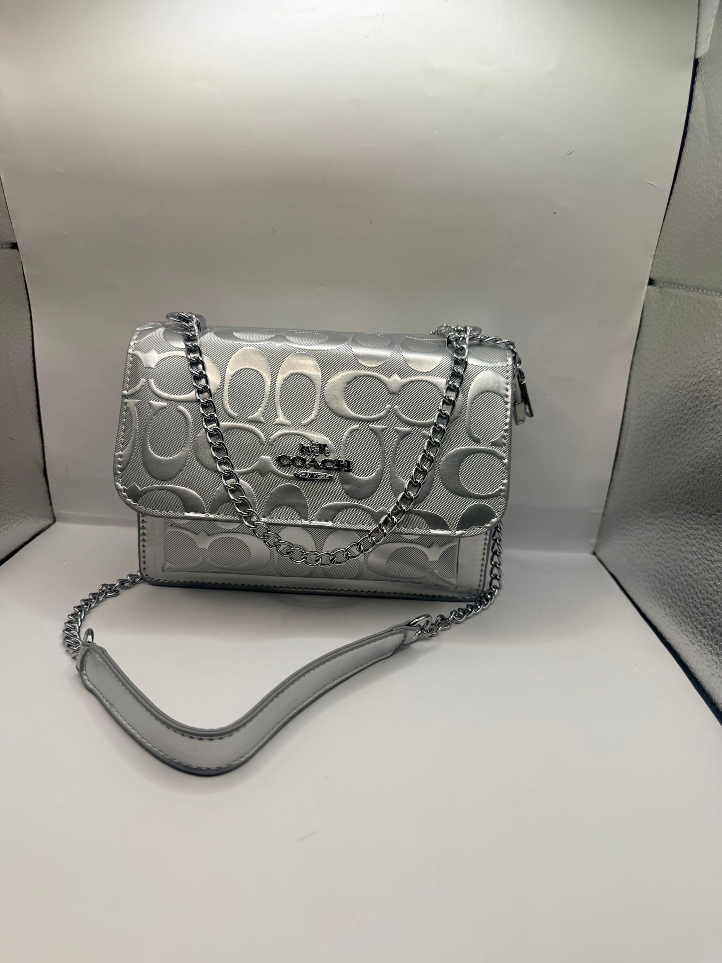 Silver Coach Handbag