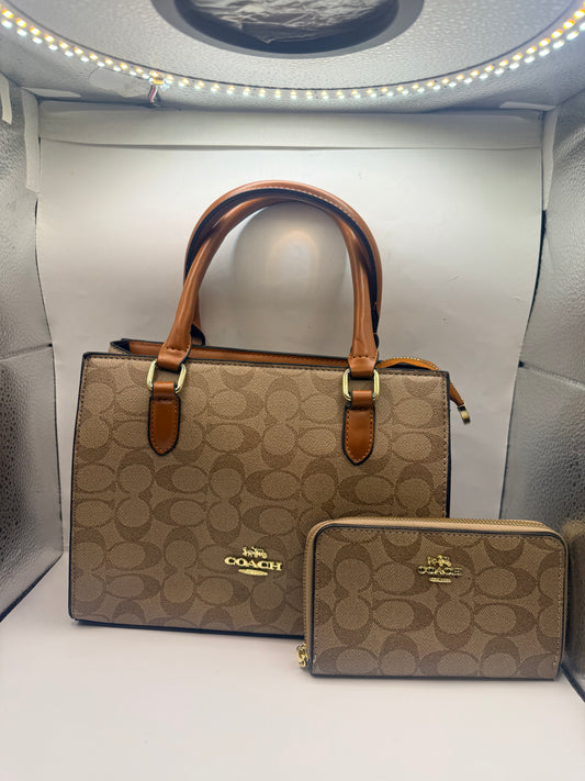 Brown Coach Handbag w/wallet